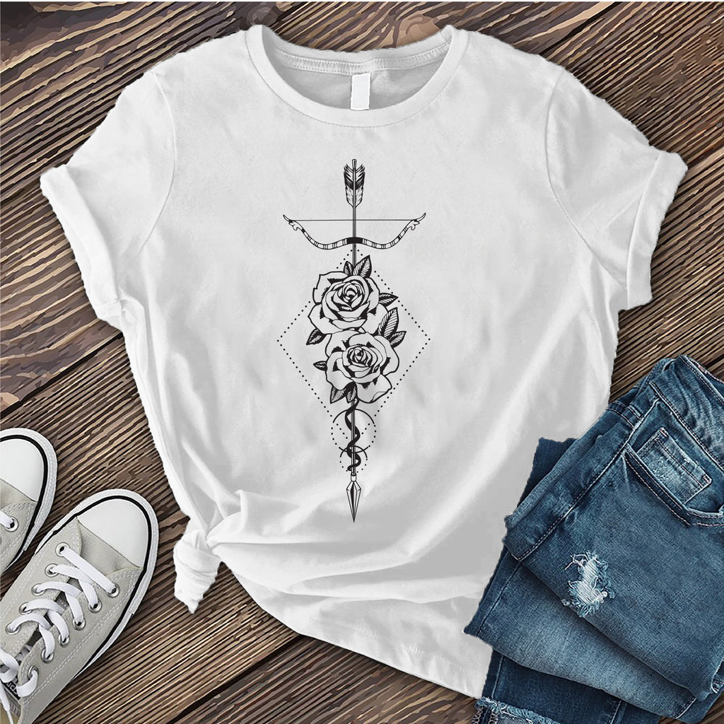 Sagittarius Rose Arrow T-Shirt T-Shirt tshirts.com White S 