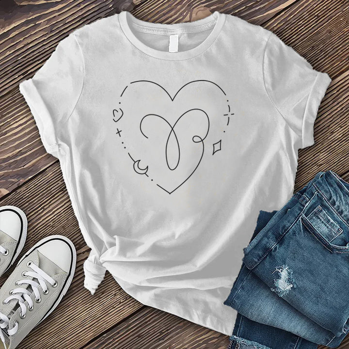 Aries Heart T-Shirt T-Shirt Tshirts.com White S 