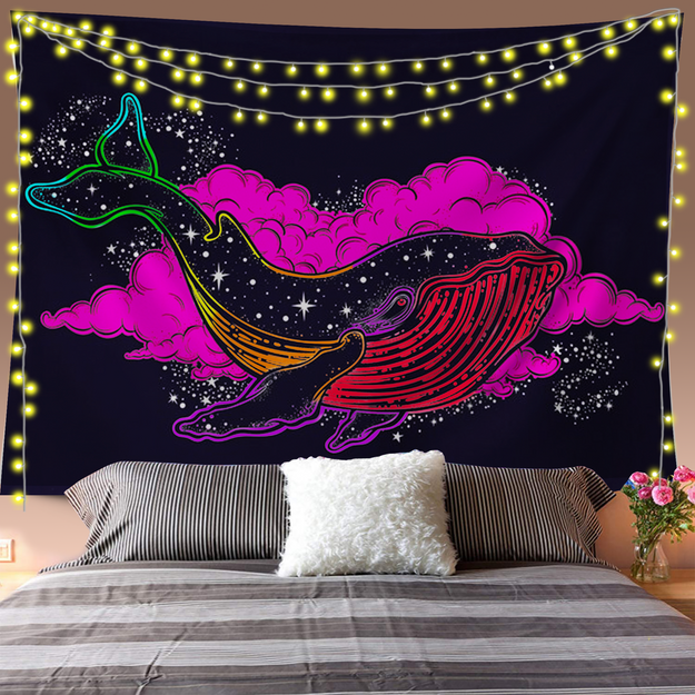 Colorful Whale Tapestry Image