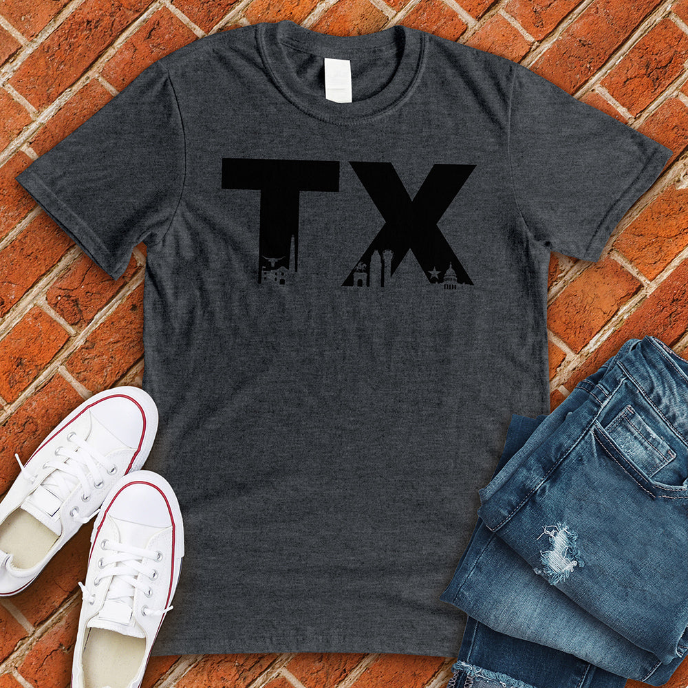 TX T-Shirt T-Shirt tshirts.com Dark Grey Heather L 