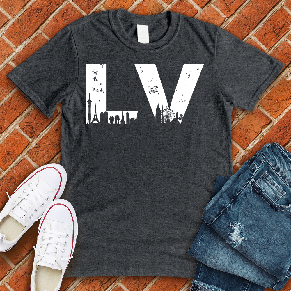 LV City Line Alternate T-Shirt T-Shirt tshirts.com Dark Grey Heather L 
