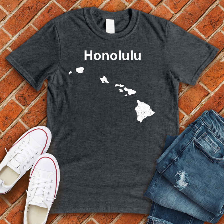 Honolulu Islands T-Shirt T-Shirt tshirts.com Dark Grey Heather L 