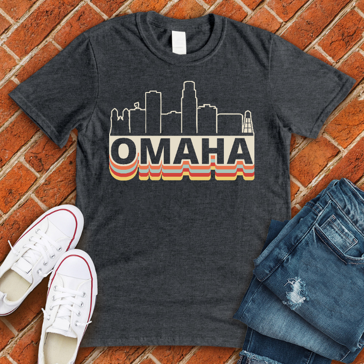 Retro Omaha Skyline T-Shirt Image