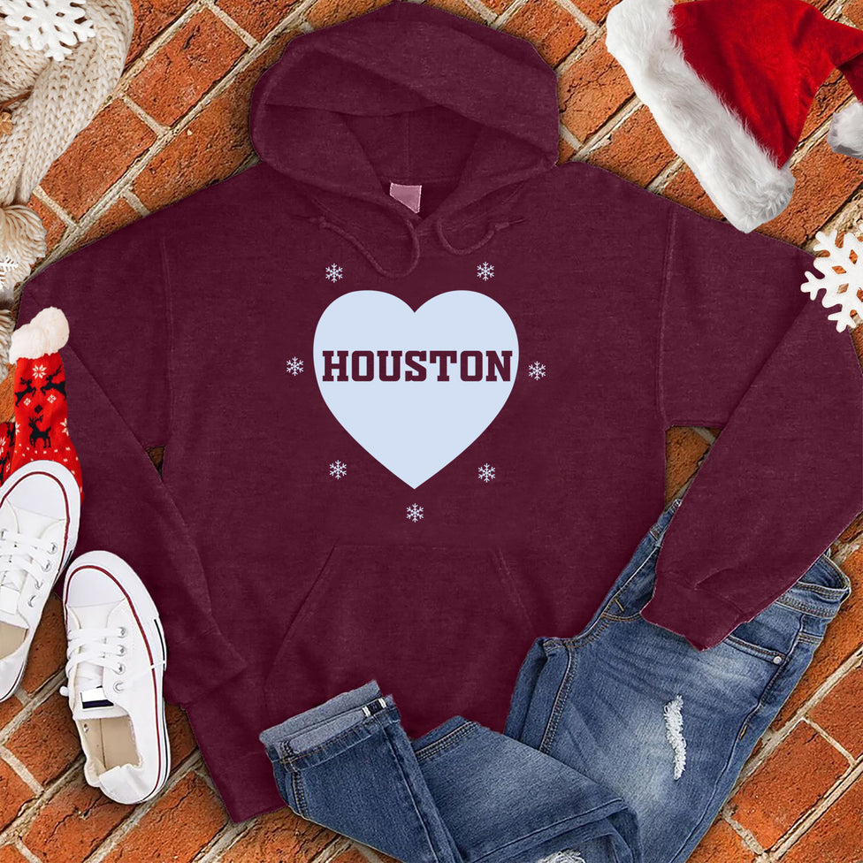 Houston Snowflake Heart Hoodie Image