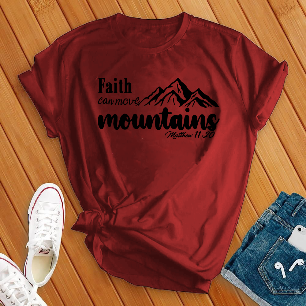 Faith Can Move, Bible Verse T-Shirt T-Shirt tshirts.com Red S 