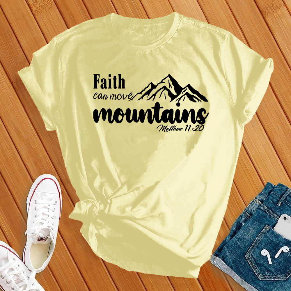 Faith Can Move, Bible Verse T-Shirt T-Shirt tshirts.com Heather French Vanilla S 