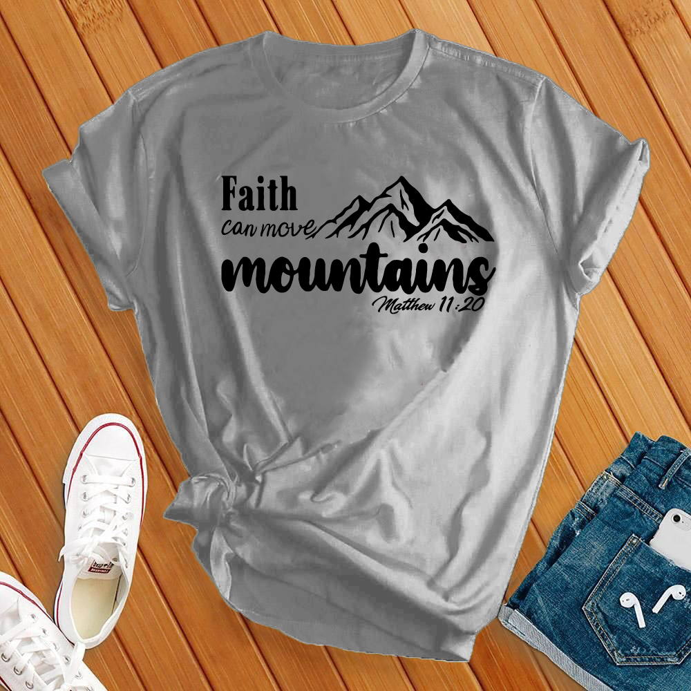 Faith Can Move, Bible Verse T-Shirt T-Shirt tshirts.com Solid Athletic Grey S 