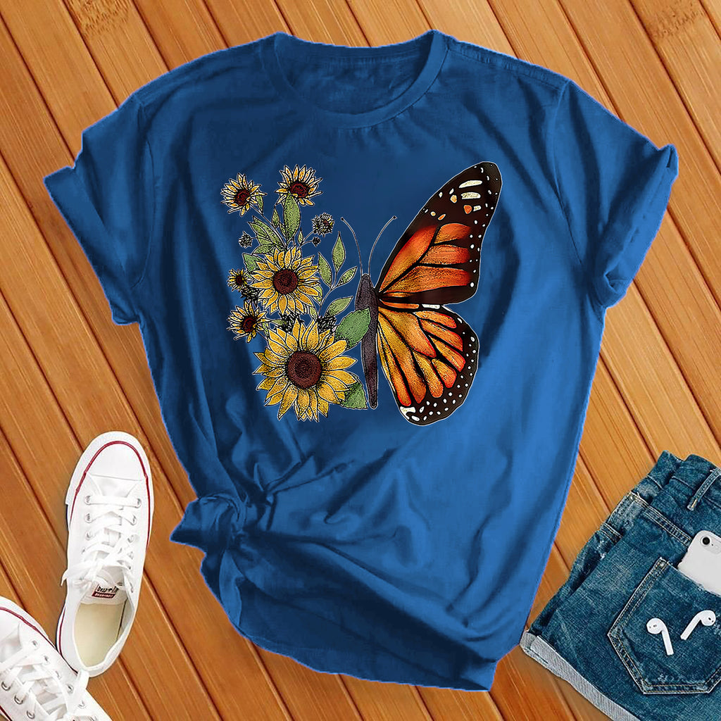 Monarch Sunflower T-Shirt T-Shirt tshirts.com True Royal S 