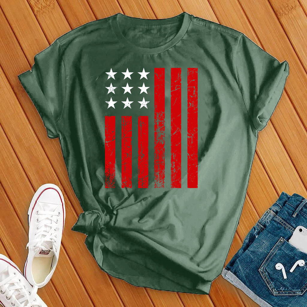 4th of July American Flag T-Shirt T-Shirt tshirts.com Military Green S 