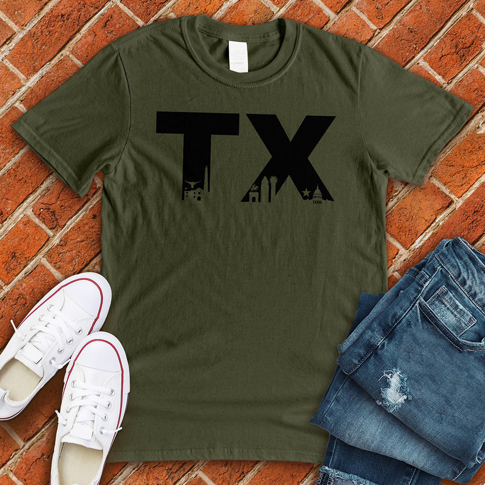 TX T-Shirt T-Shirt tshirts.com Military Green L 