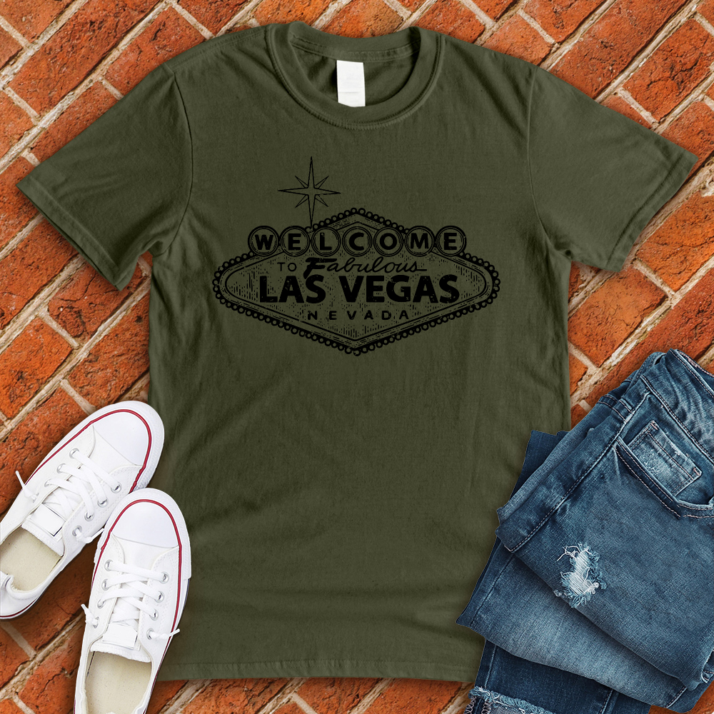 Welcome to Las Vegas T-Shirt T-Shirt tshirts.com Military Green L 