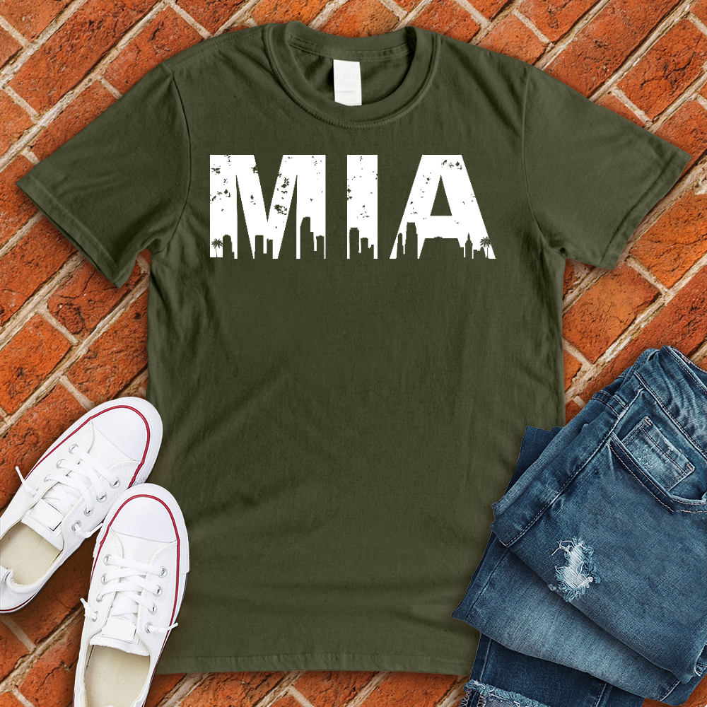 MIA City Line T-Shirt T-Shirt tshirts.com Military Green L 