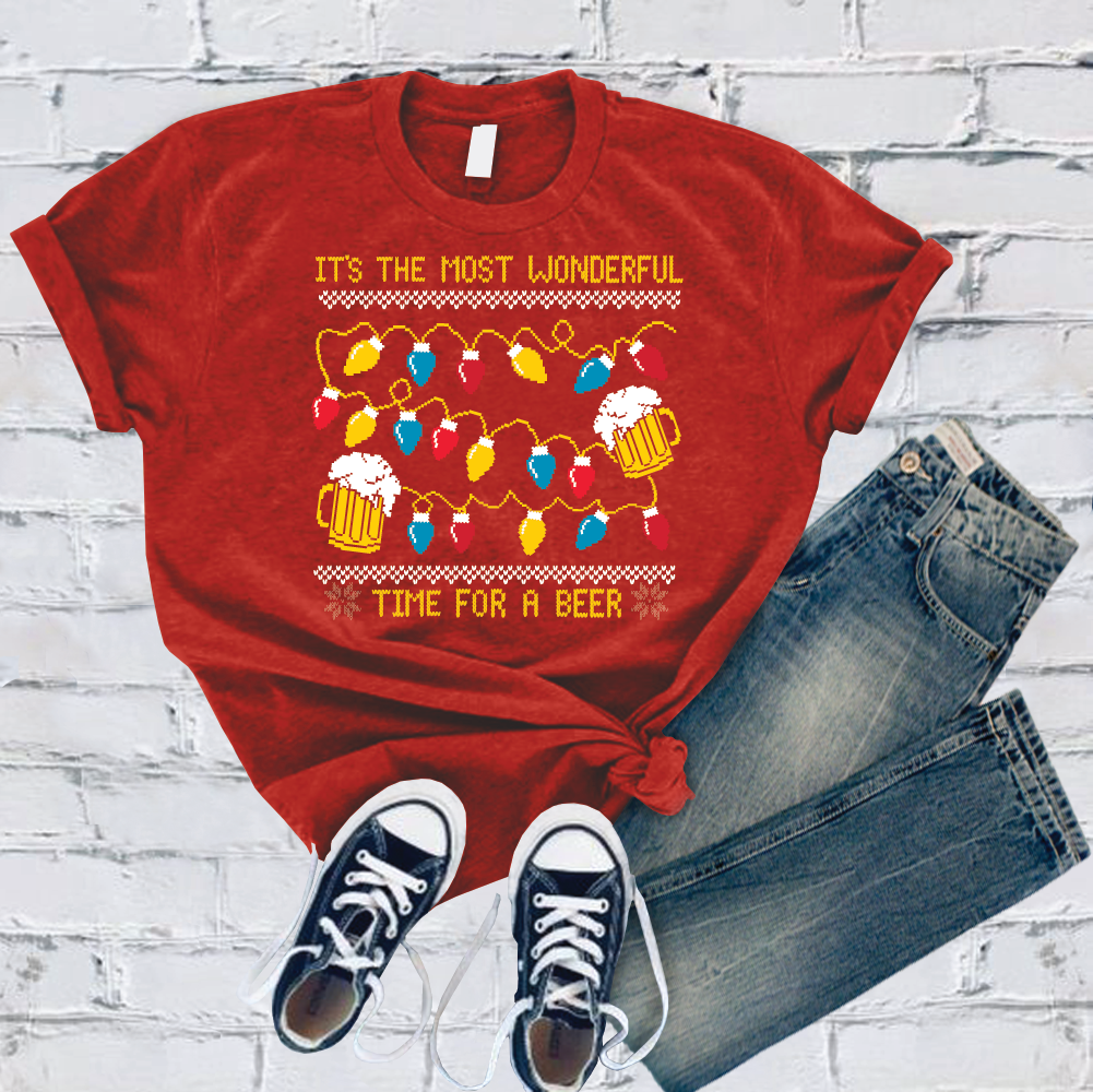 It's the Most Wonderful Time for a Beer T-Shirt T-Shirt tshirts.com Red S 