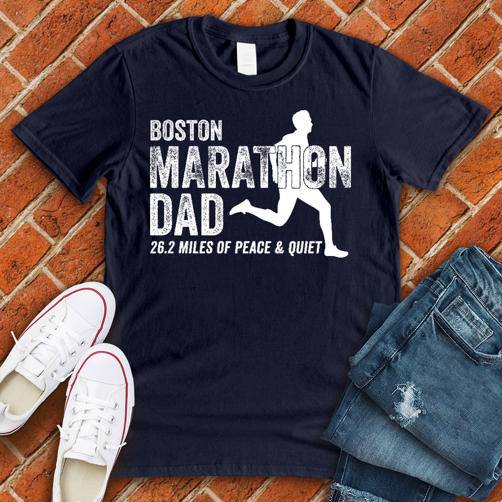 Boston Marathon Dad Alternate T-Shirt T-Shirt tshirts.com Navy L 