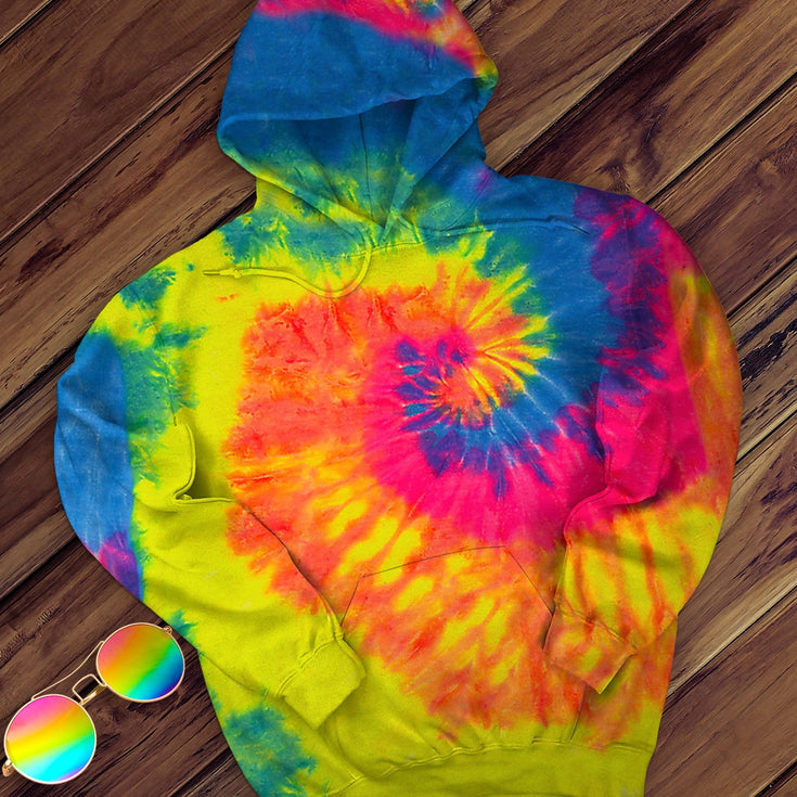 Neon Rainbow Pullover Hoodie Image