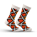 Orange & White Geo Socks Image