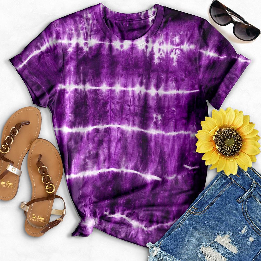 Purple Shibori T-Shirt T-Shirt Dyenomite S  