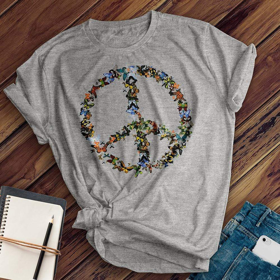 Butterfly Peace Sign T-Shirt Image
