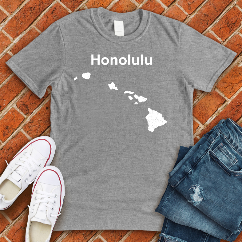 Honolulu Islands T-Shirt T-Shirt tshirts.com Athletic Heather L 