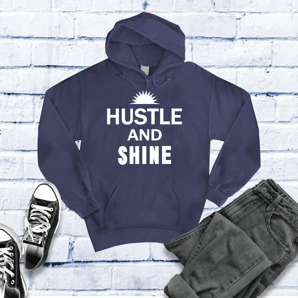 Hustle and Shine Hoodie Hoodie tshirts.com Classic Navy Heather S 