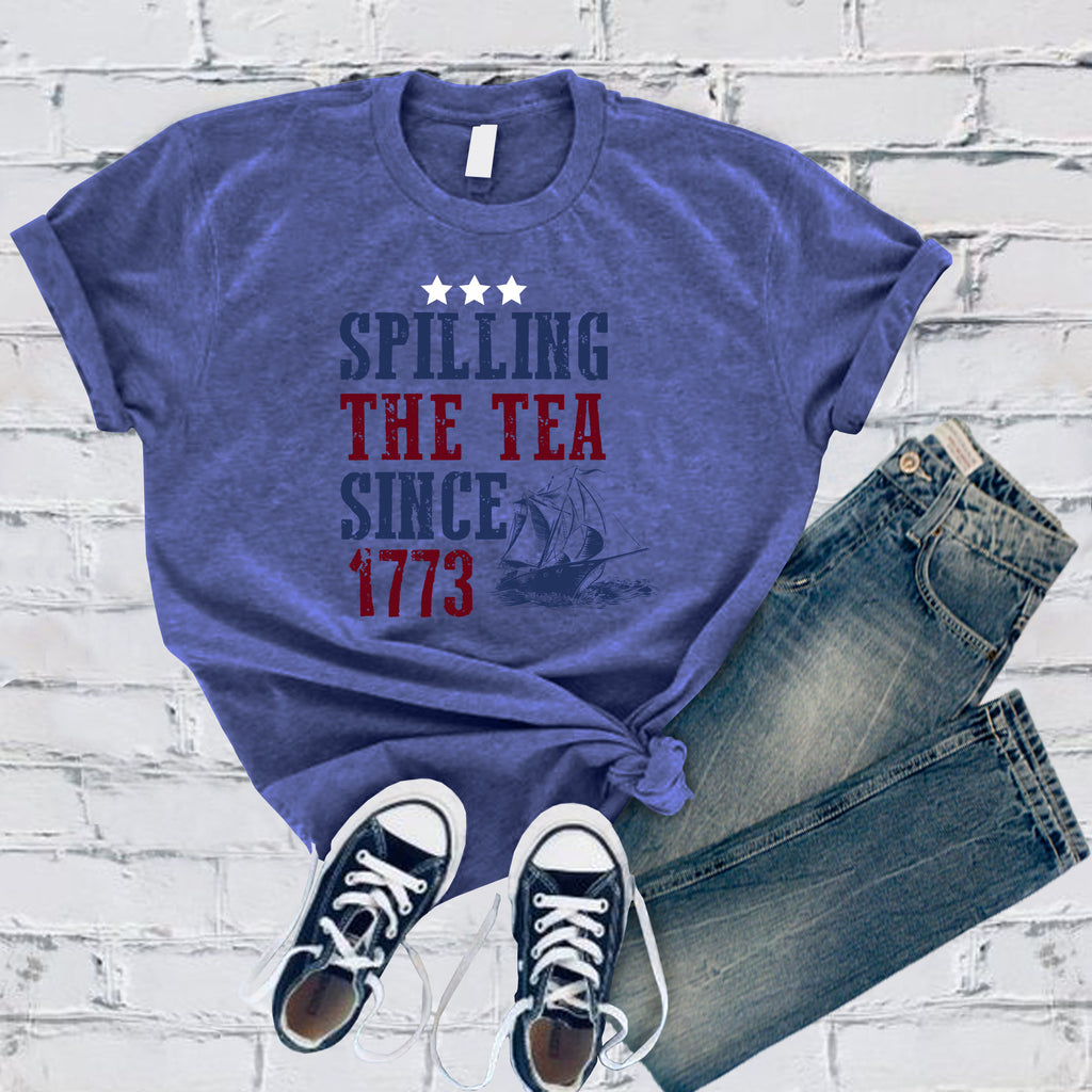 Spilling The Tea Since 1773 T-Shirt T-Shirt Tshirts.com Heather True Royal S 