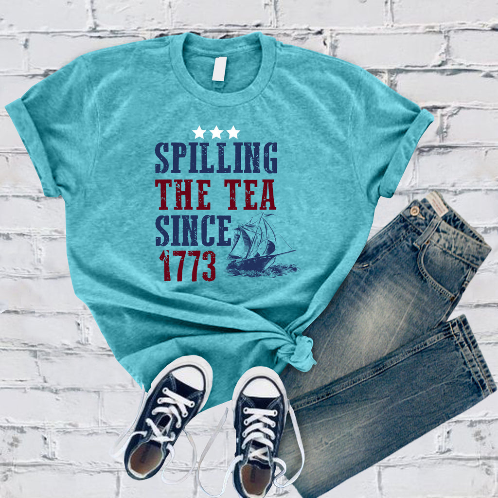 Spilling The Tea Since 1773 T-Shirt T-Shirt Tshirts.com Turquoise S 