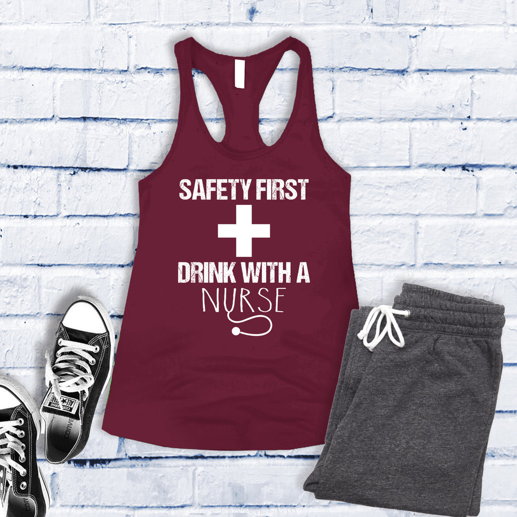 Safety First Drink With A Nurse Women's Tank Top Tank Top Tshirts.com Cardinal S 