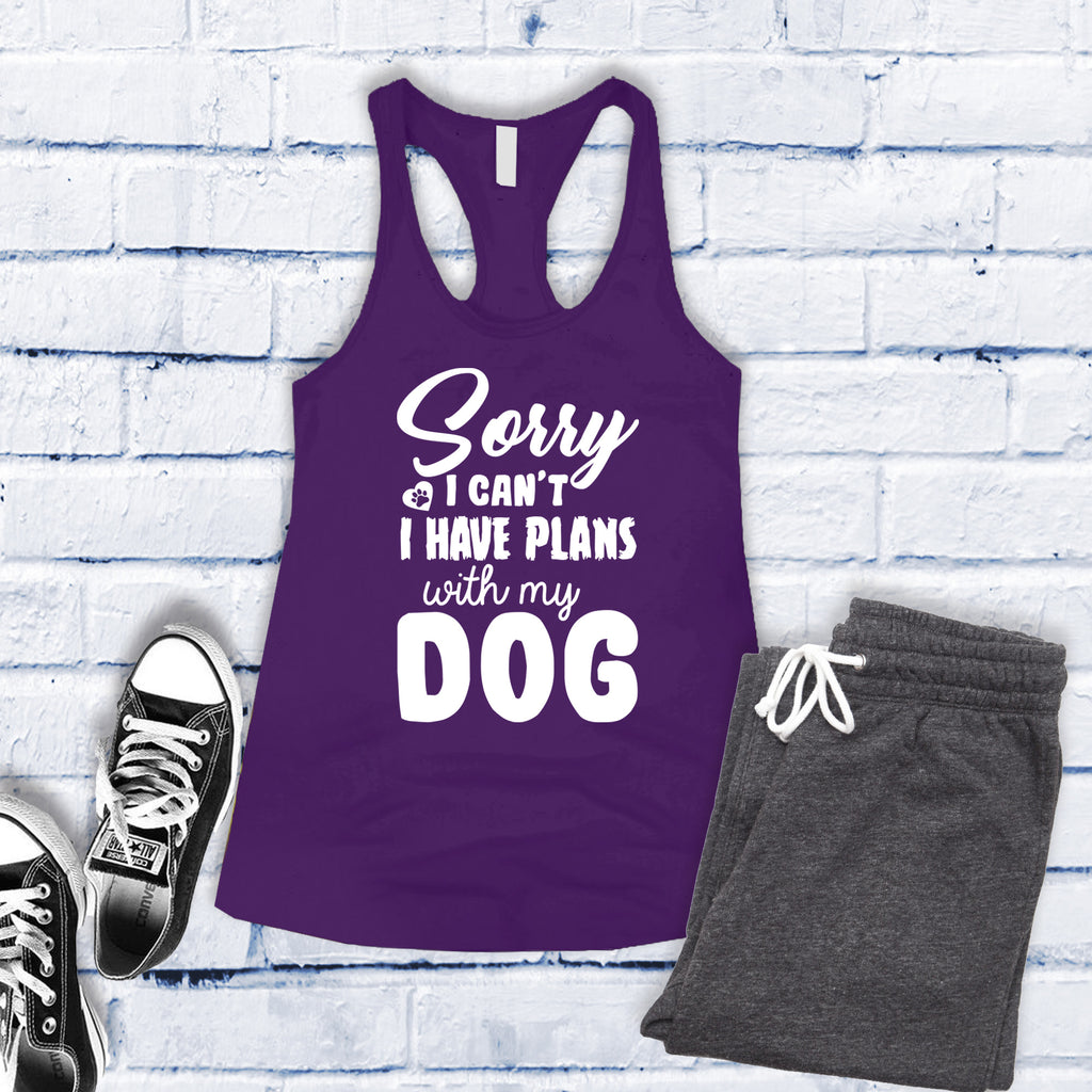 Sorry I Can't I Have Plans With My Dog Women's Tank Top Tank Top tshirts.com Purple Rush S 