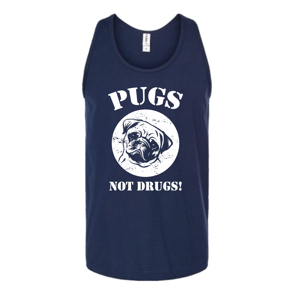 Pugs Not Drugs Unisex Tank Top Tank Top tshirts.com Navy S 