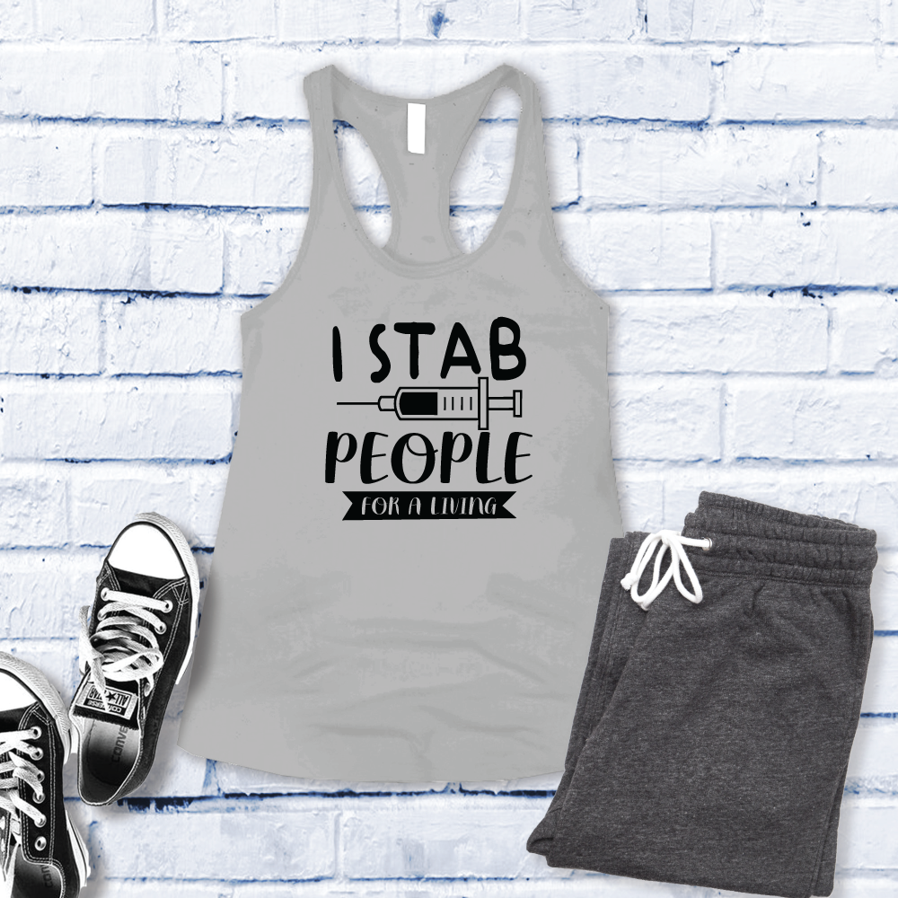 I Stab People For A Living Women's Tank Top Tank Top tshirts.com Silver S 