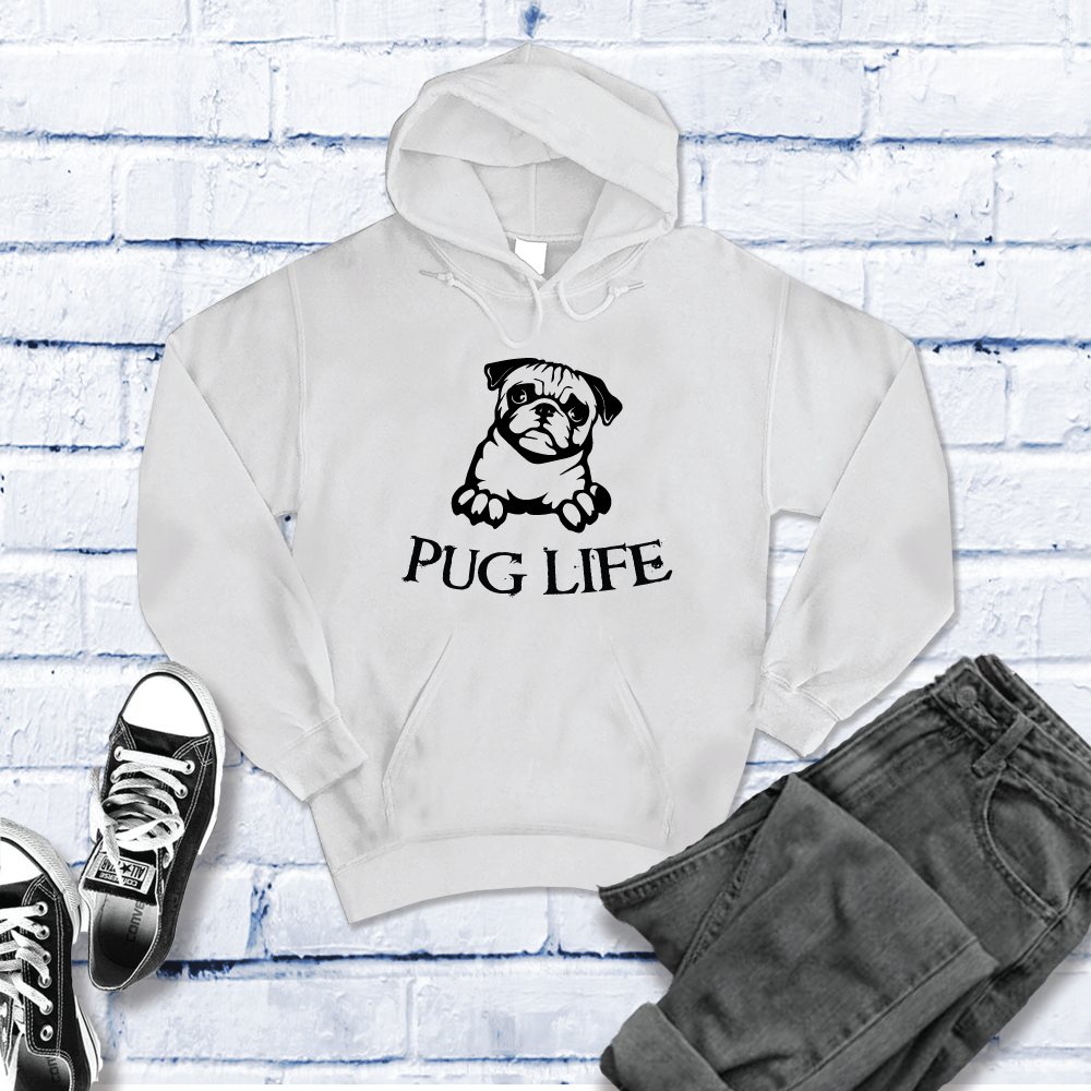 Pug Life Hoodie Hoodie tshirts.com White S 