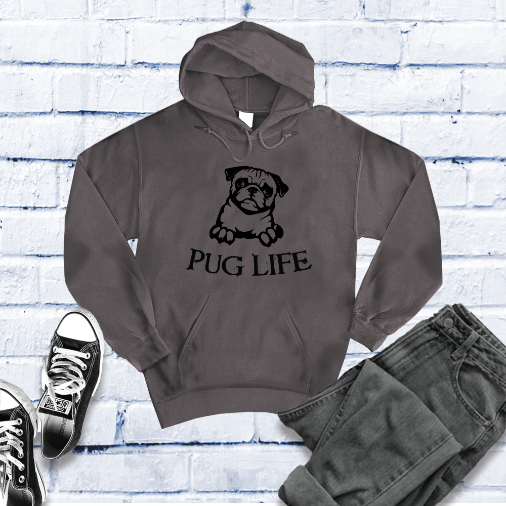 Pug Life Hoodie Hoodie tshirts.com Charcoal Heather S 