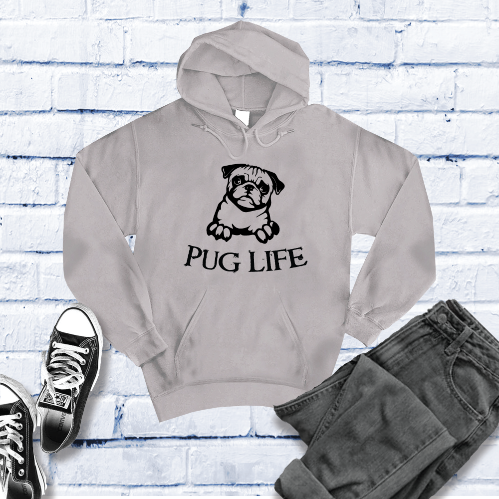 Pug Life Hoodie Hoodie tshirts.com Grey Heather S 