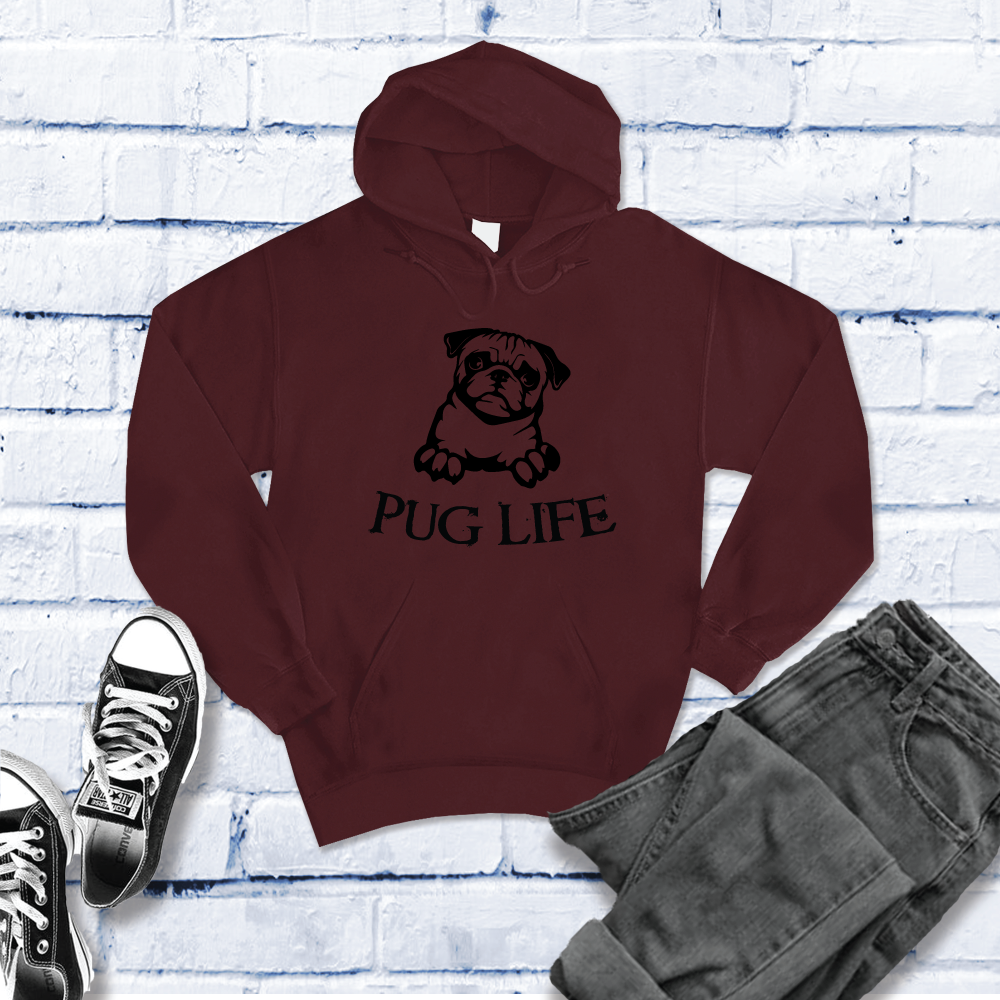 Pug Life Hoodie Hoodie tshirts.com Maroon S 