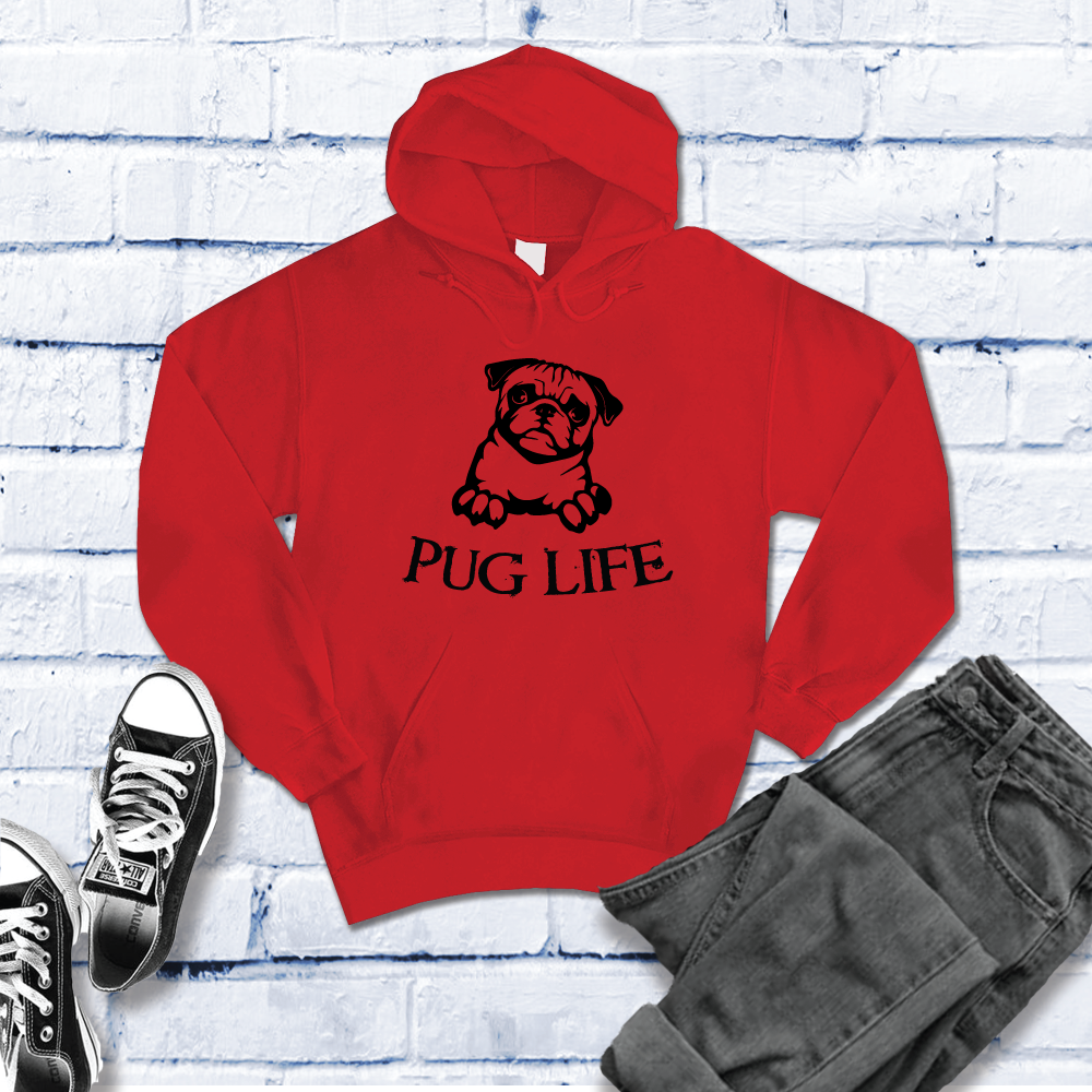 Pug Life Hoodie Hoodie tshirts.com Red S 