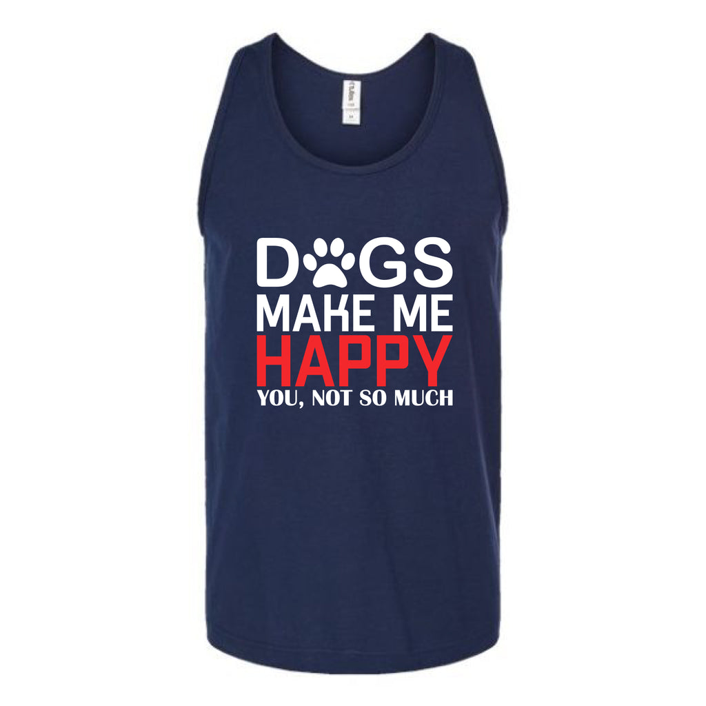 Dogs Make Me Happy Unisex Tank Top Tank Top tshirts.com Navy S 