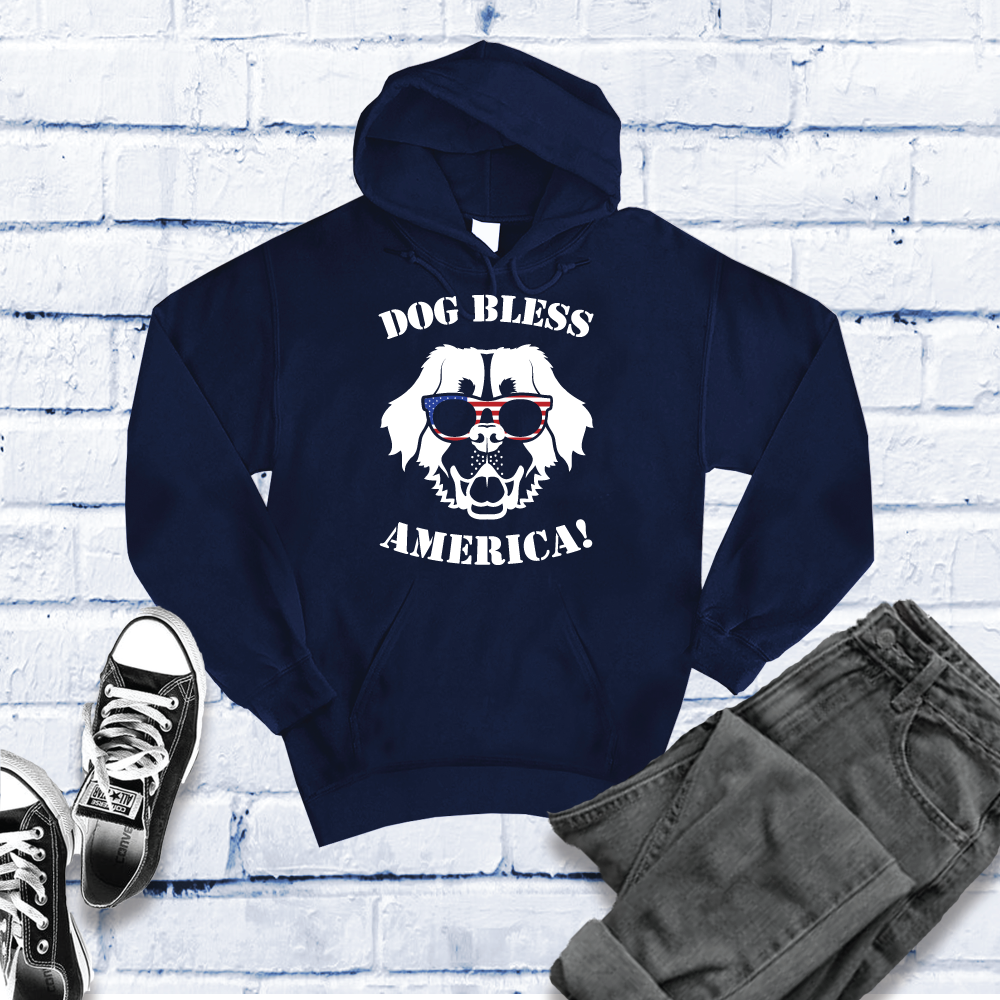 Bernese Mountain Dog Bless America Hoodie Hoodie tshirts.com Classic Navy S 