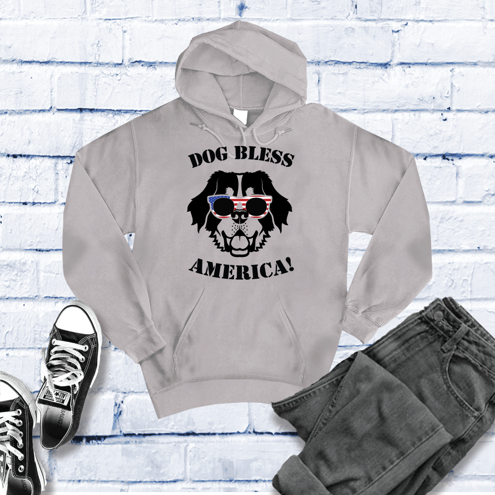 Bernese Mountain Dog Bless America Hoodie Hoodie tshirts.com Grey Heather S 
