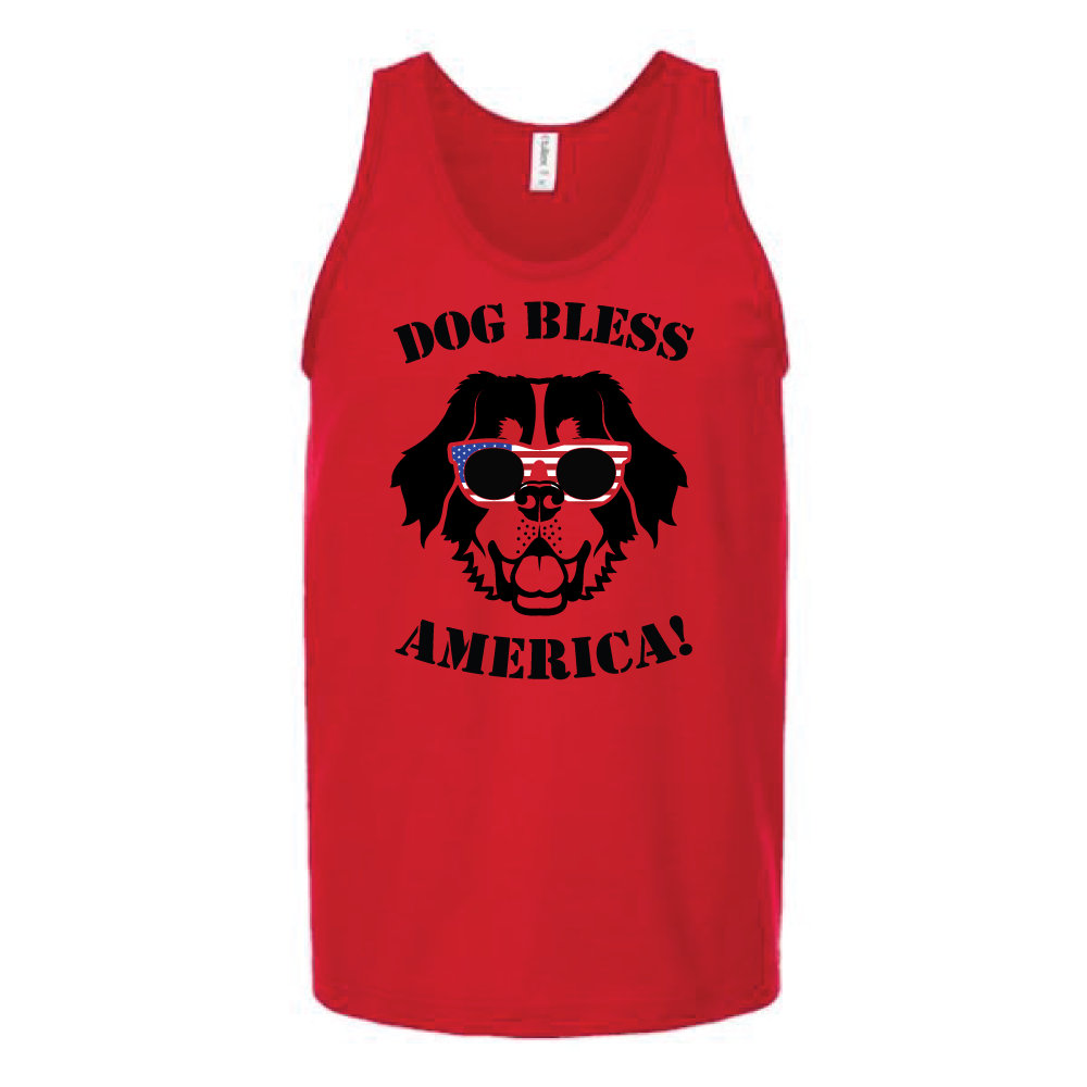 Bernese Mountain Dog Bless America Unisex Tank Top Tank Top tshirts.com Red S 