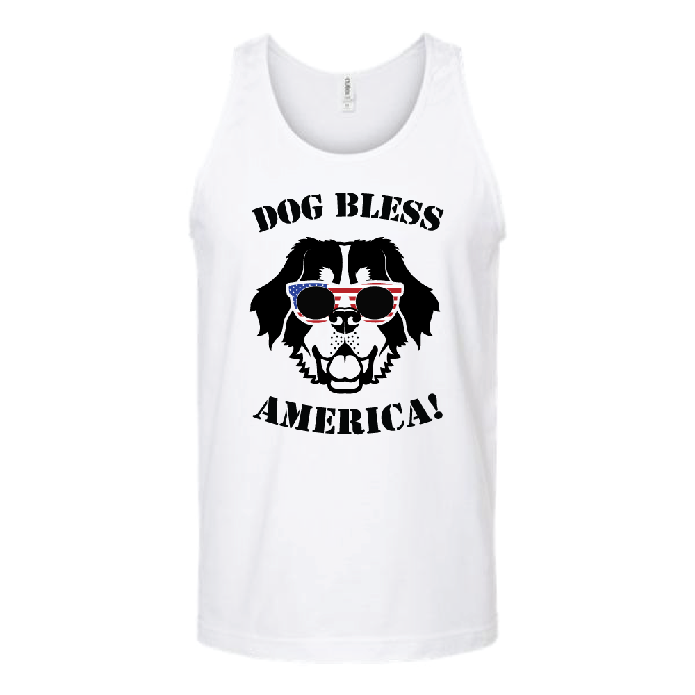Bernese Mountain Dog Bless America Unisex Tank Top Tank Top tshirts.com White S 
