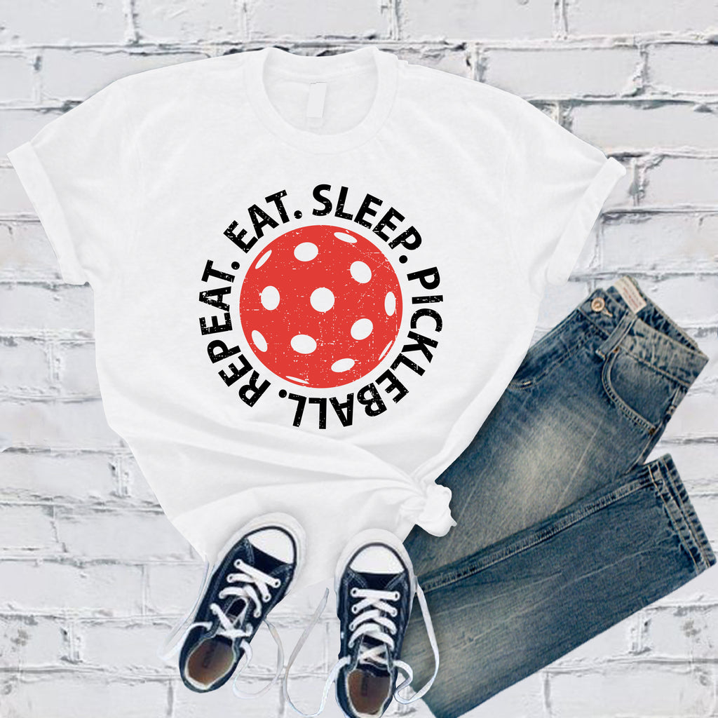 Eat Sleep Pickleball Repeat T-Shirt T-Shirt tshirts.com White S 