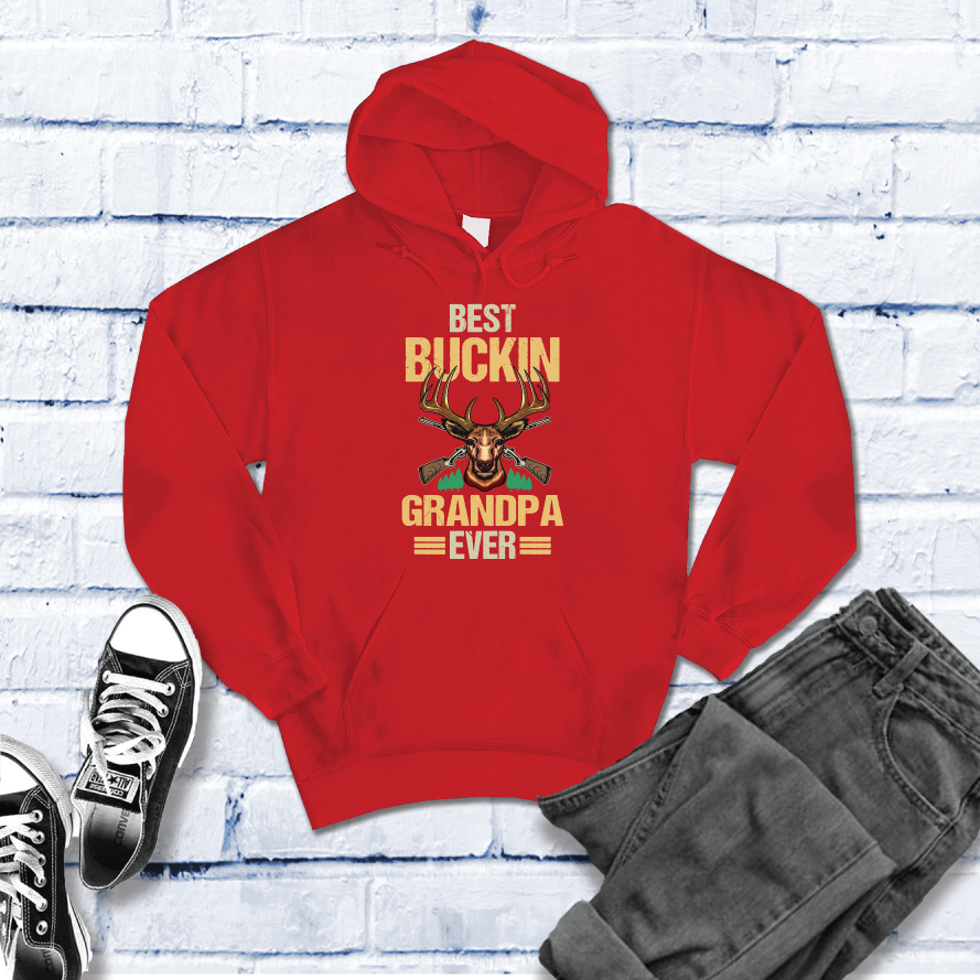 Best Buckin Grandpa Ever Hoodie Hoodie Tshirts.com Red S 