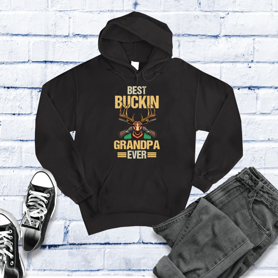 Best Buckin Grandpa Ever Hoodie Hoodie Tshirts.com Black S 