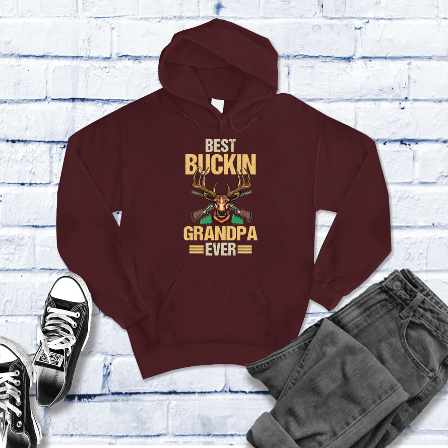Best Buckin Grandpa Ever Hoodie Hoodie Tshirts.com Maroon S 