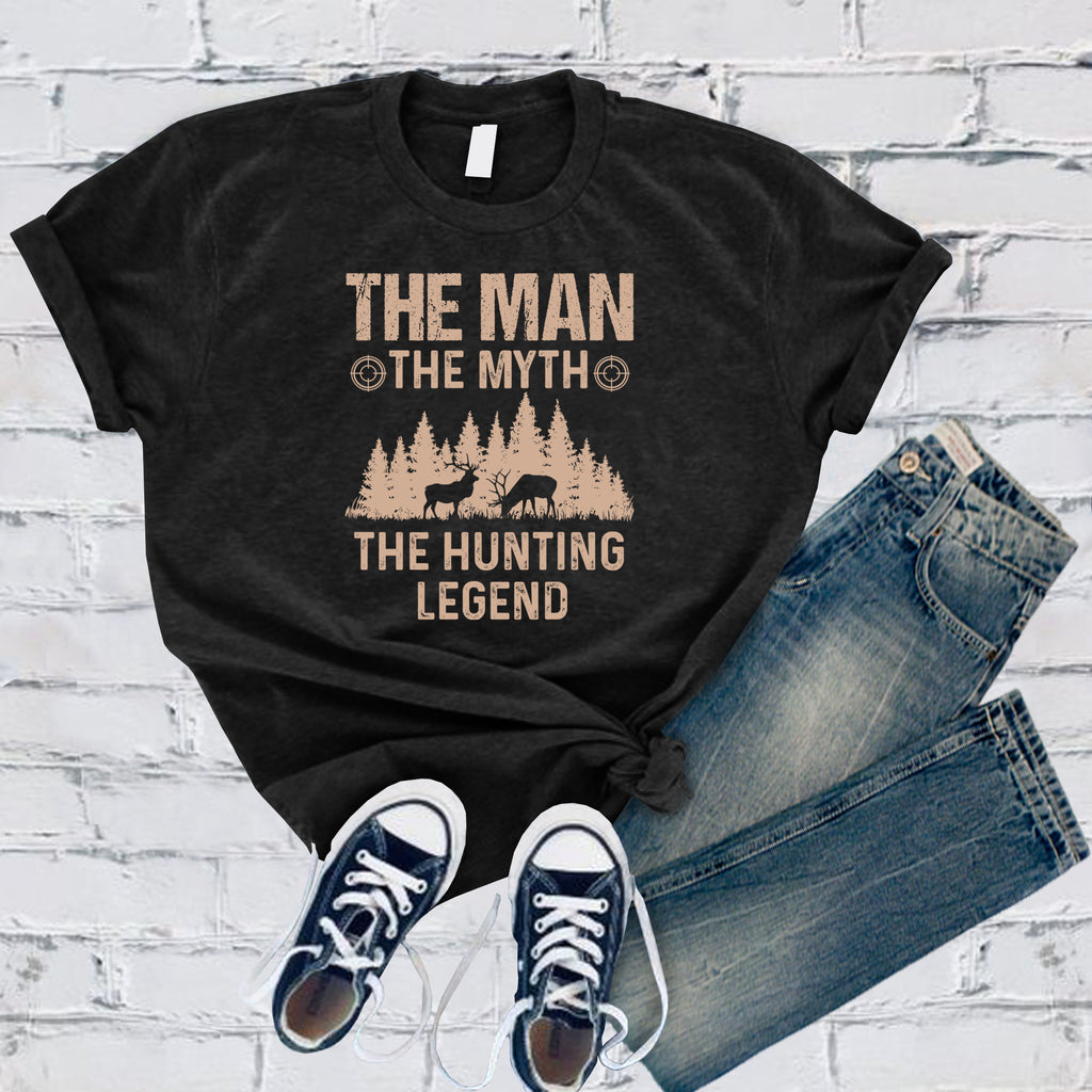 The Man The Myth The Hunting Legend T-Shirt T-Shirt Tshirts.com Black S 