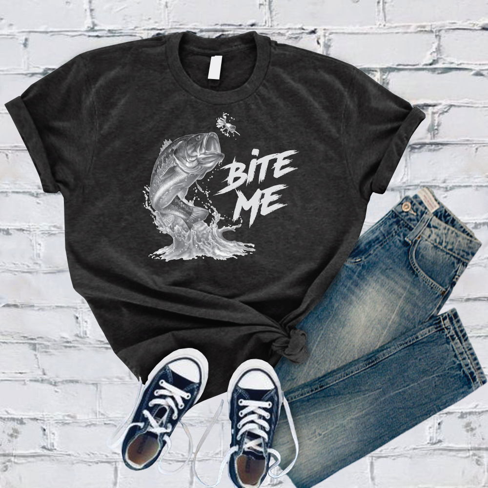 Bite Me T-Shirt T-Shirt Tshirts.com Dark Grey Heather S 