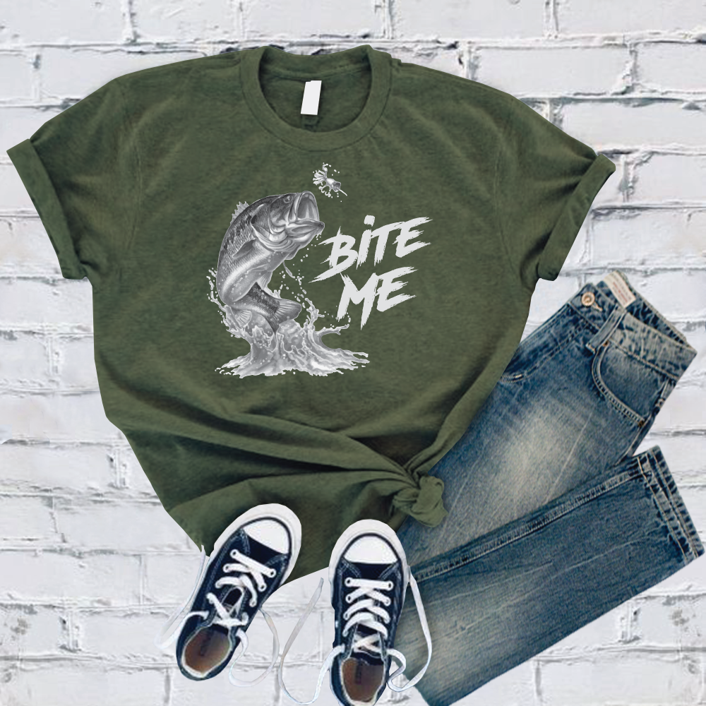 Bite Me T-Shirt T-Shirt Tshirts.com Military Green S 