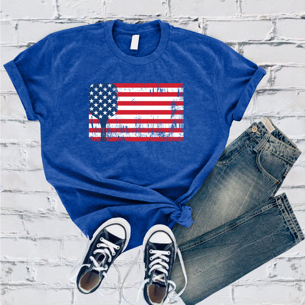 Pickleball American Flag T-Shirt T-Shirt tshirts.com True Royal S 
