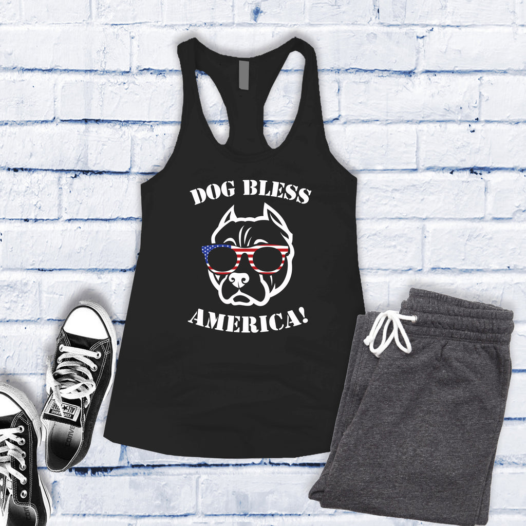 American Bully Dog Bless America Women's Tank Top Tank Top tshirts.com Black S 