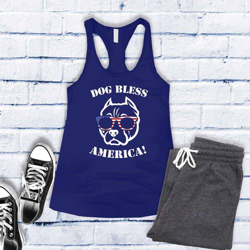 American Bully Dog Bless America Women's Tank Top Tank Top tshirts.com Royal S 